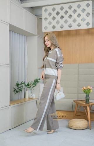 3-piece Knitted Luxury Coords Set - Dark Grey