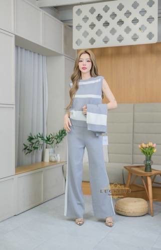 3-piece Knitted Luxury Coords Set - Grey