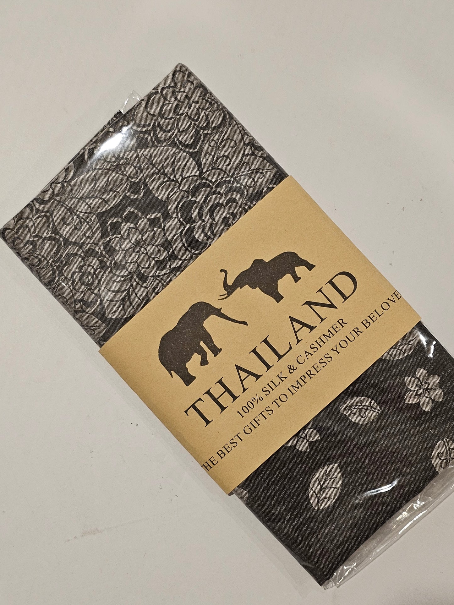 Thai Silk Scarf - Black