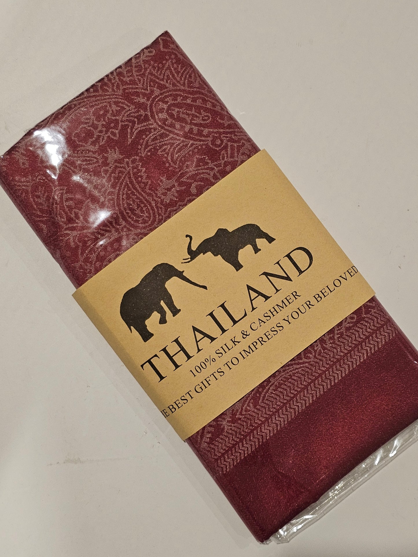 Thai Silk Scarf - Dark Red