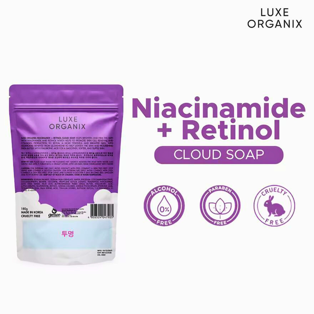 Luxe Organix Niacinamide + Retinol Cloud Soap 180g