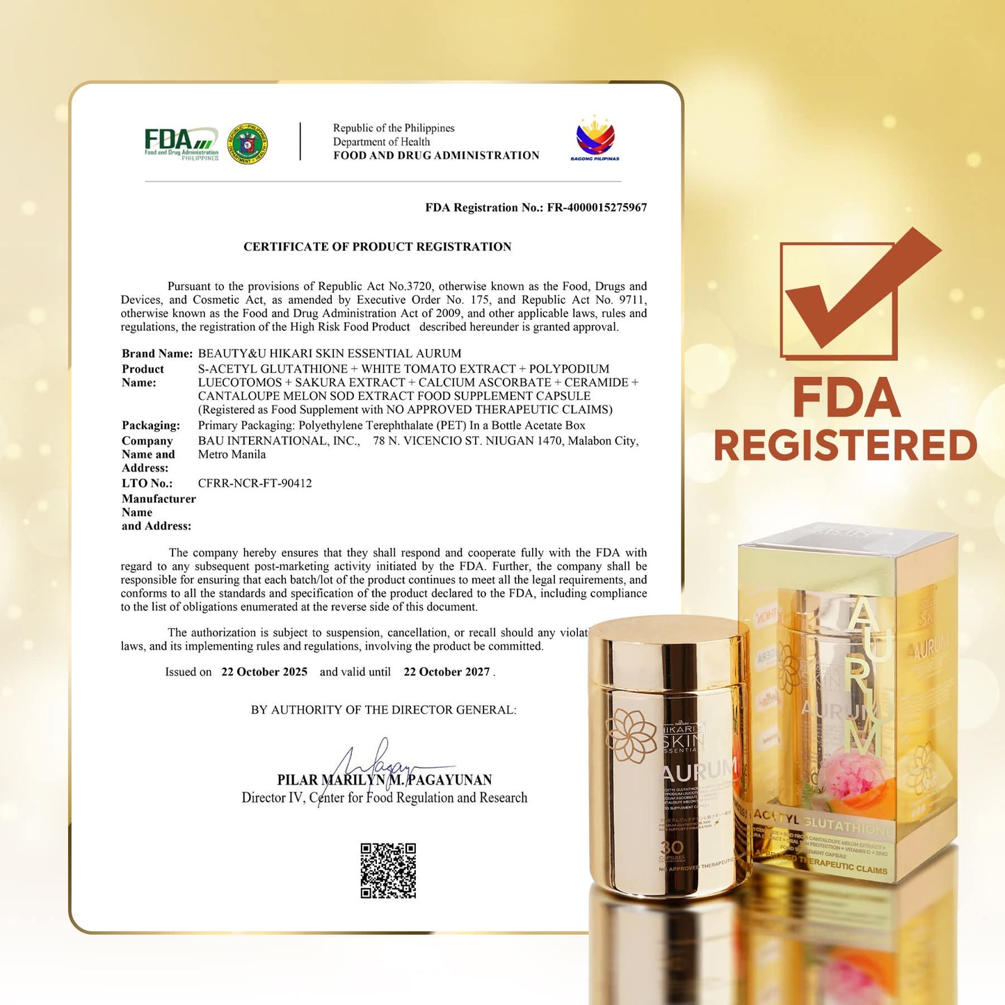 Hikari Aurum S-Acetyl Glutathione (30 Capsules)