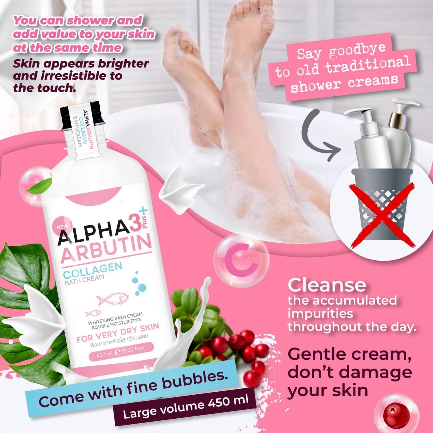Alpha Arbutin 3 Plus Collagen Bath Cream 350ml