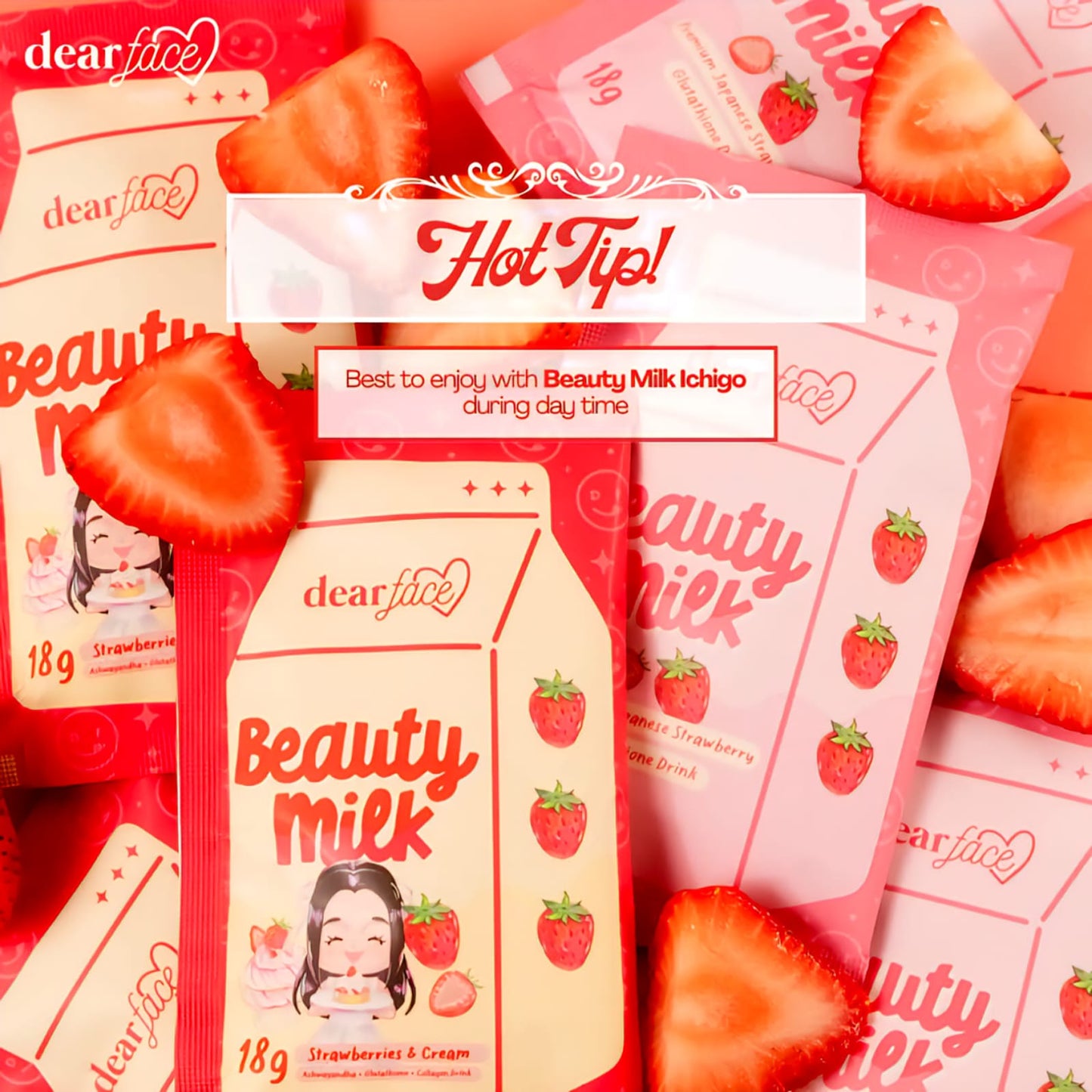 Beauty Milk Ichigo (Strawberry & Cream) Night Drink