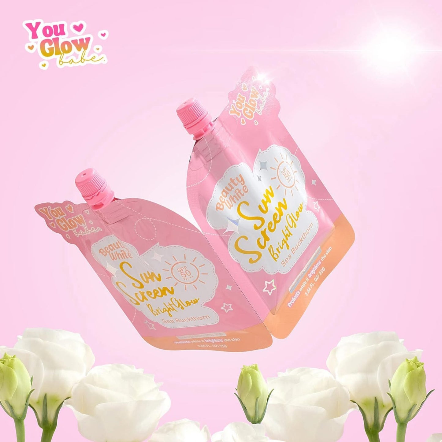 Beauty White Sunscreen Bright Glow SPF50 PA+++ (Choose a Variant)
