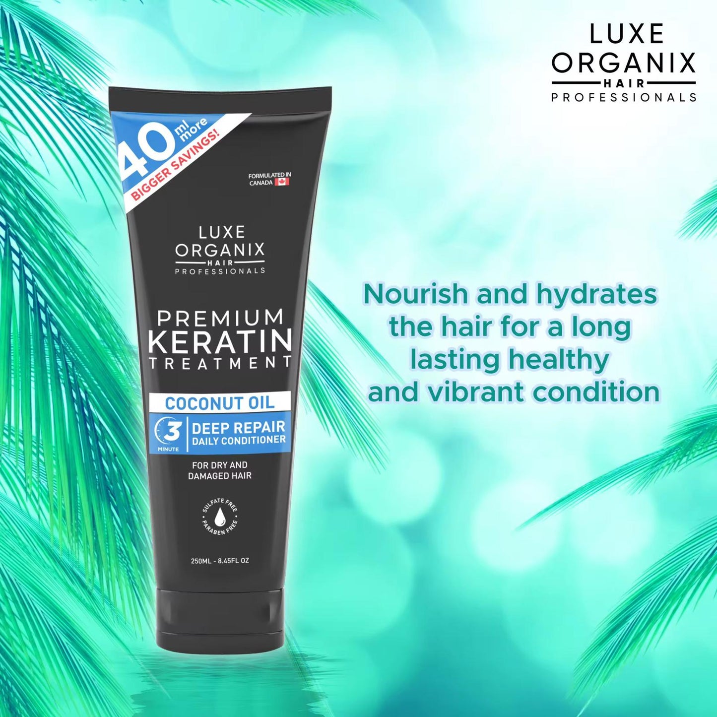 Luxe Organix Premium Keratin Treatment – Coconut Oil 250ml