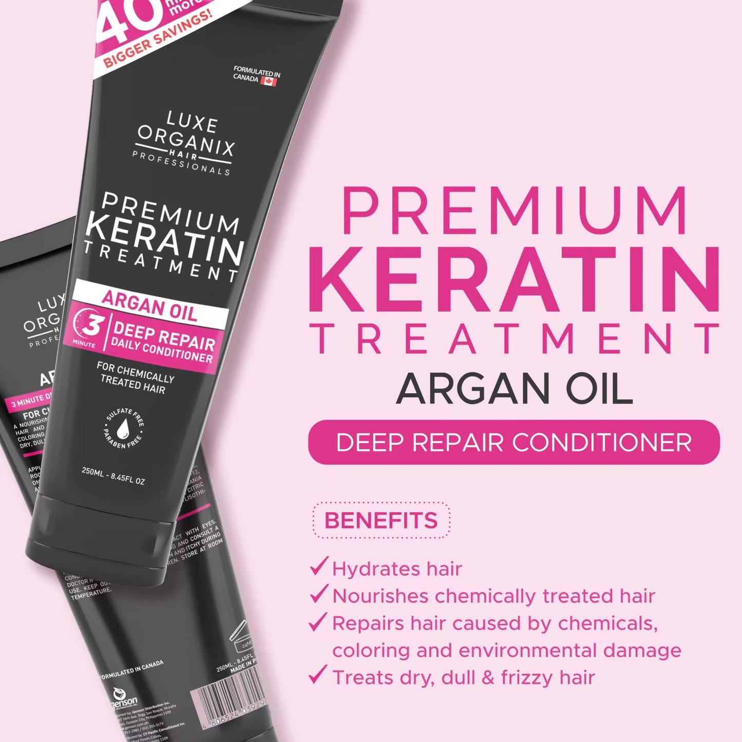 Luxe Organix Premium Keratin Treatment – Argan Oil 250ml