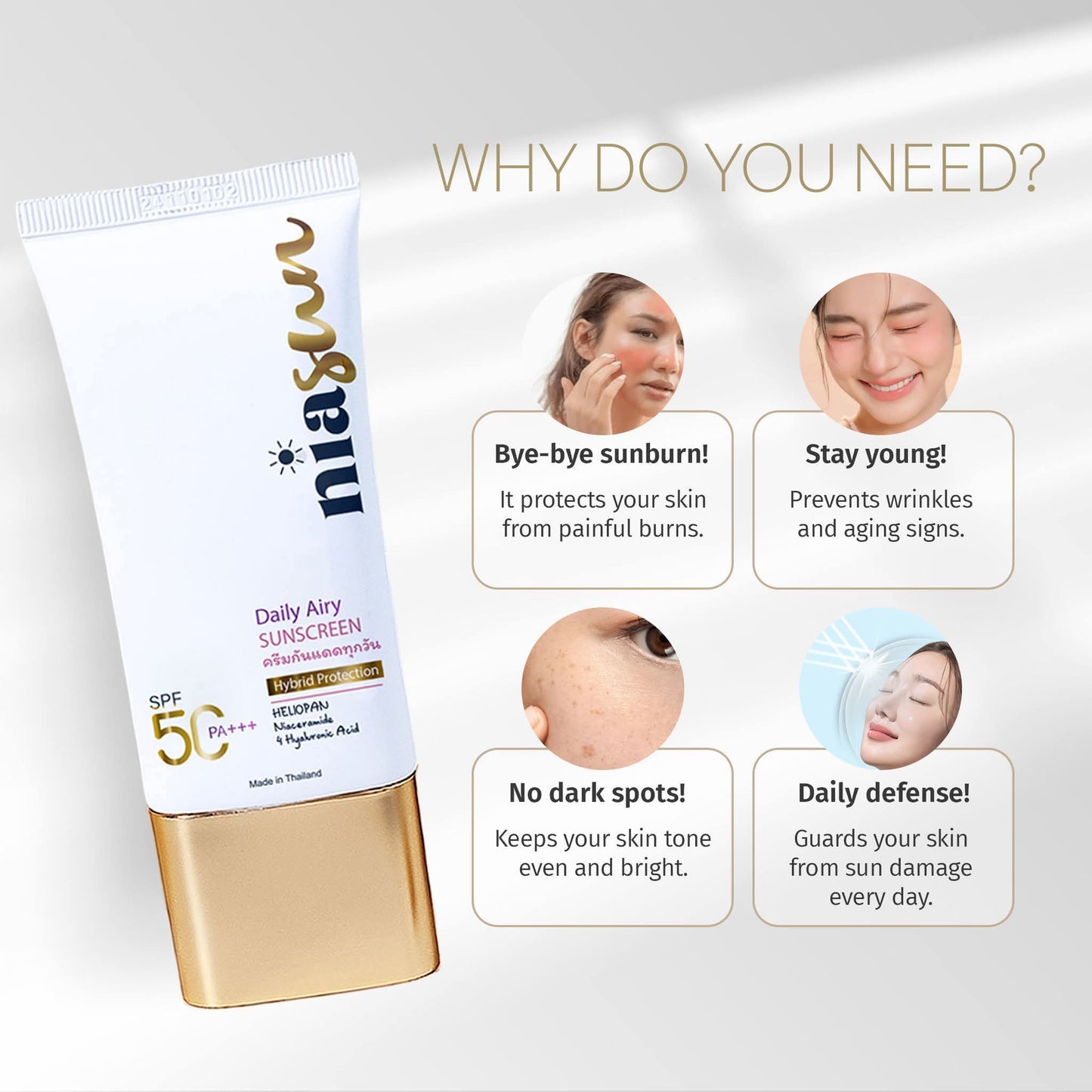 Niasun Daily Airy Sunscreen SPF50 PA+++ 50ml