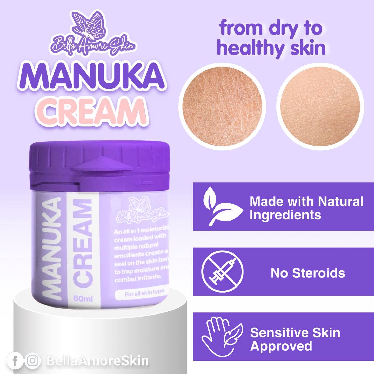 Bella Amore Skin Manuka Cream 60ml