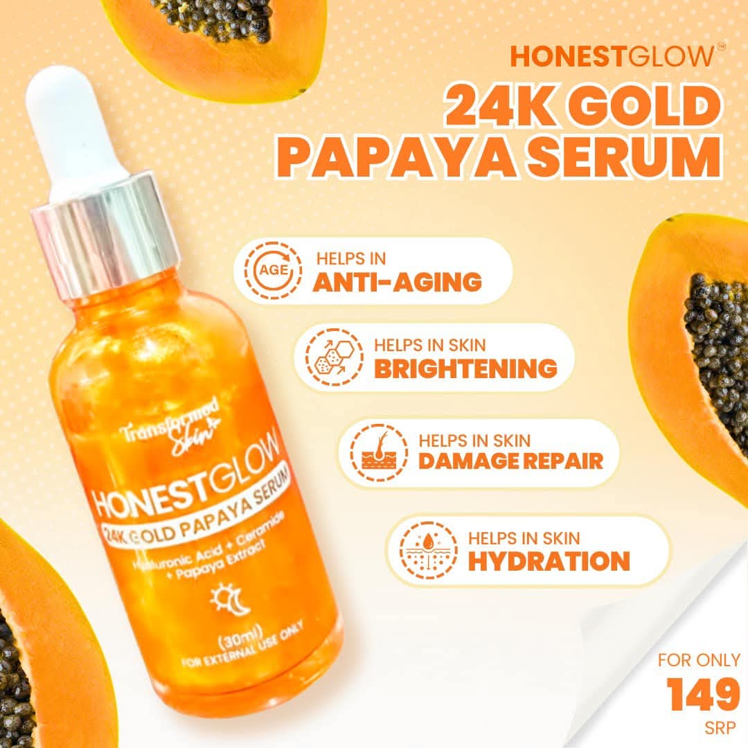 HonestGlow 24k Gold Papaya Serum 30ml