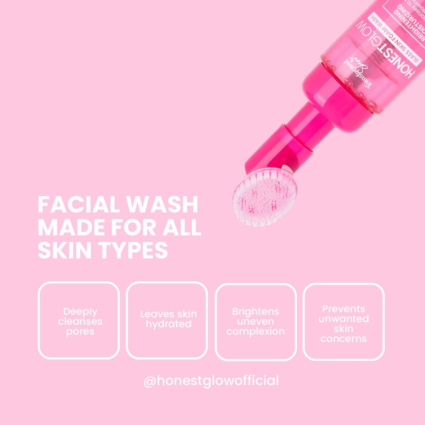 HonestGlow Glass Skin Foam Wash 60ml