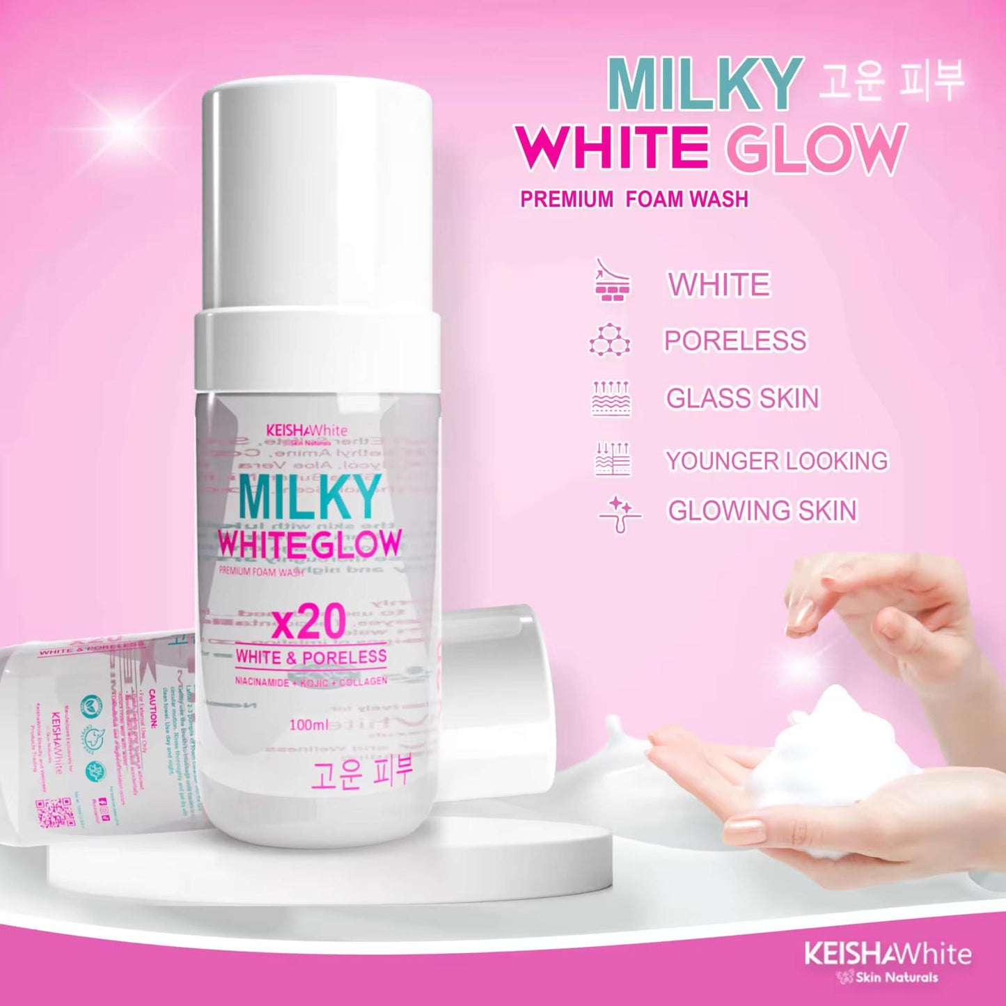 Keisha White Milky White Glow Premium Foam Wash 100ml