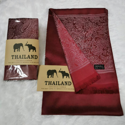 Thai Silk Scarf - Dark Red