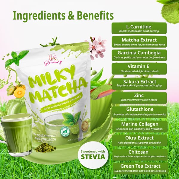 Glowming Milky Matcha Powder Drink Mix