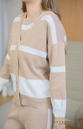 3-piece Knitted Luxury Coords Set - Brown