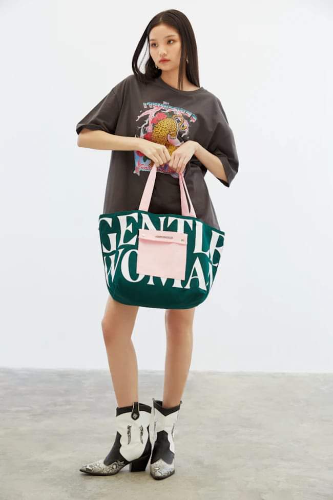 GW Painted Wall Tote (Green/Pink)