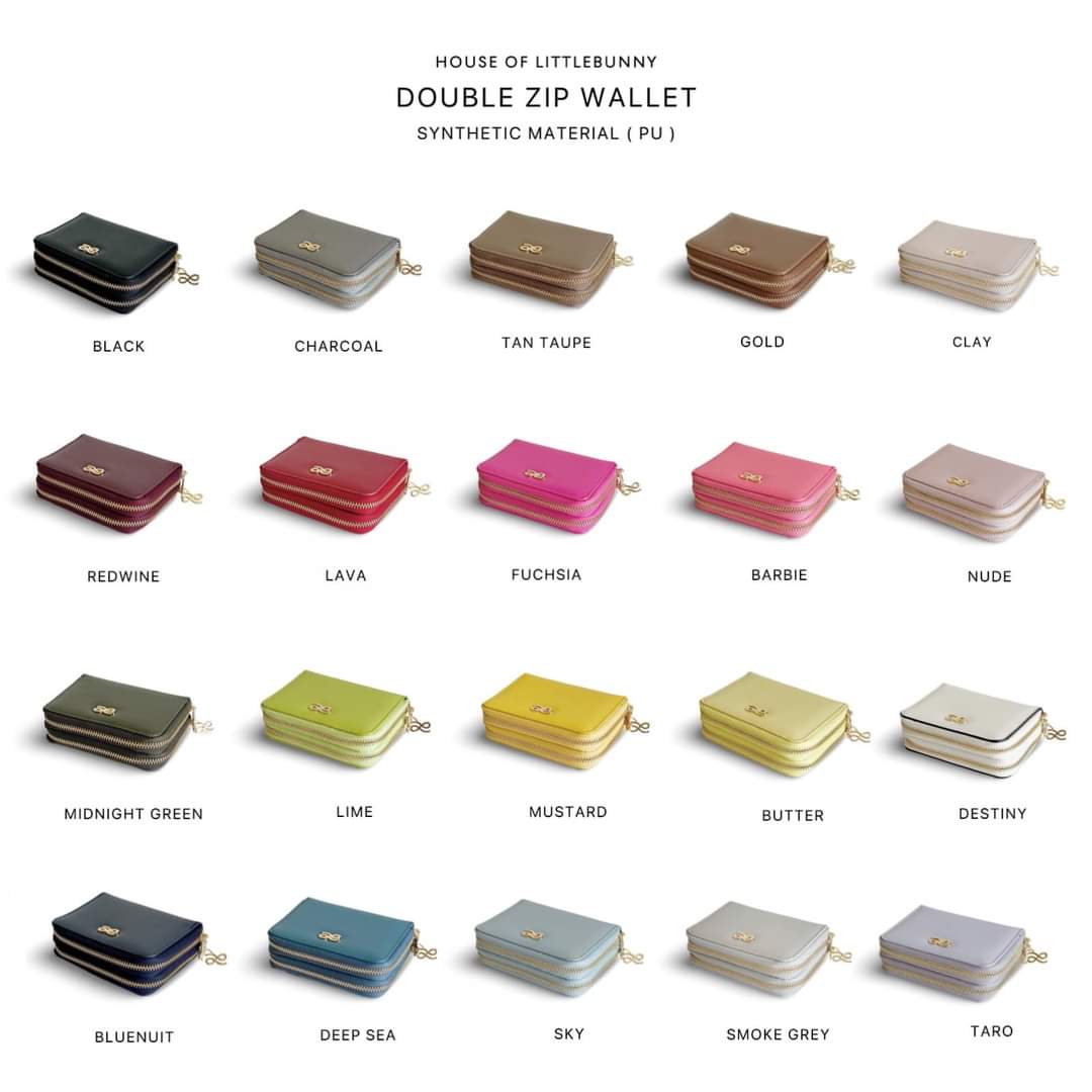 Double Zip Wallet PU