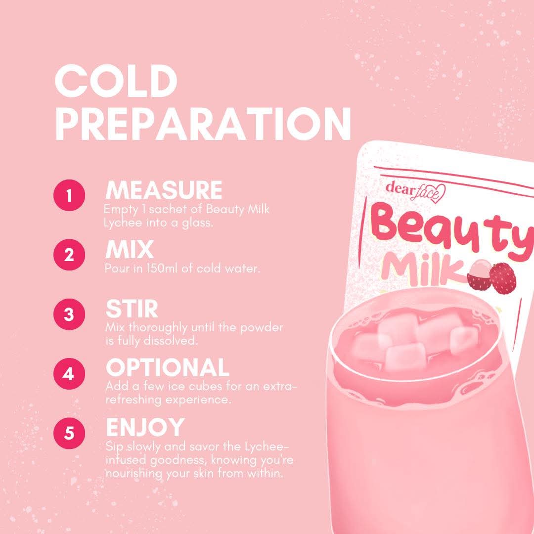 Dear Face Beauty Milk Strawberry Glutathione Drink