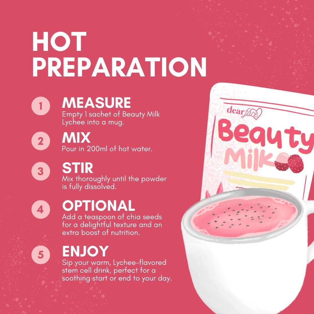 Dear Face Beauty Milk Strawberry Glutathione Drink