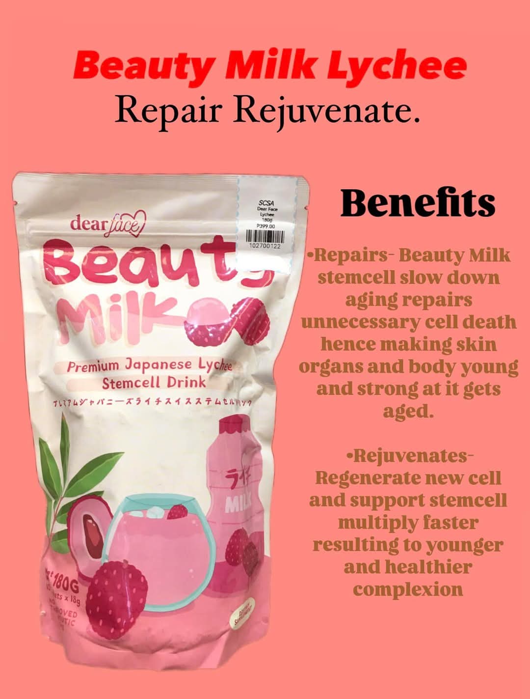 Beauty Milk Premium Japanese Lychee Swiss Stemcell Drink