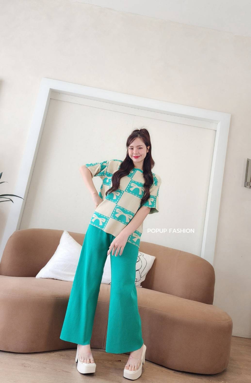Bow Knitted Coords - Green