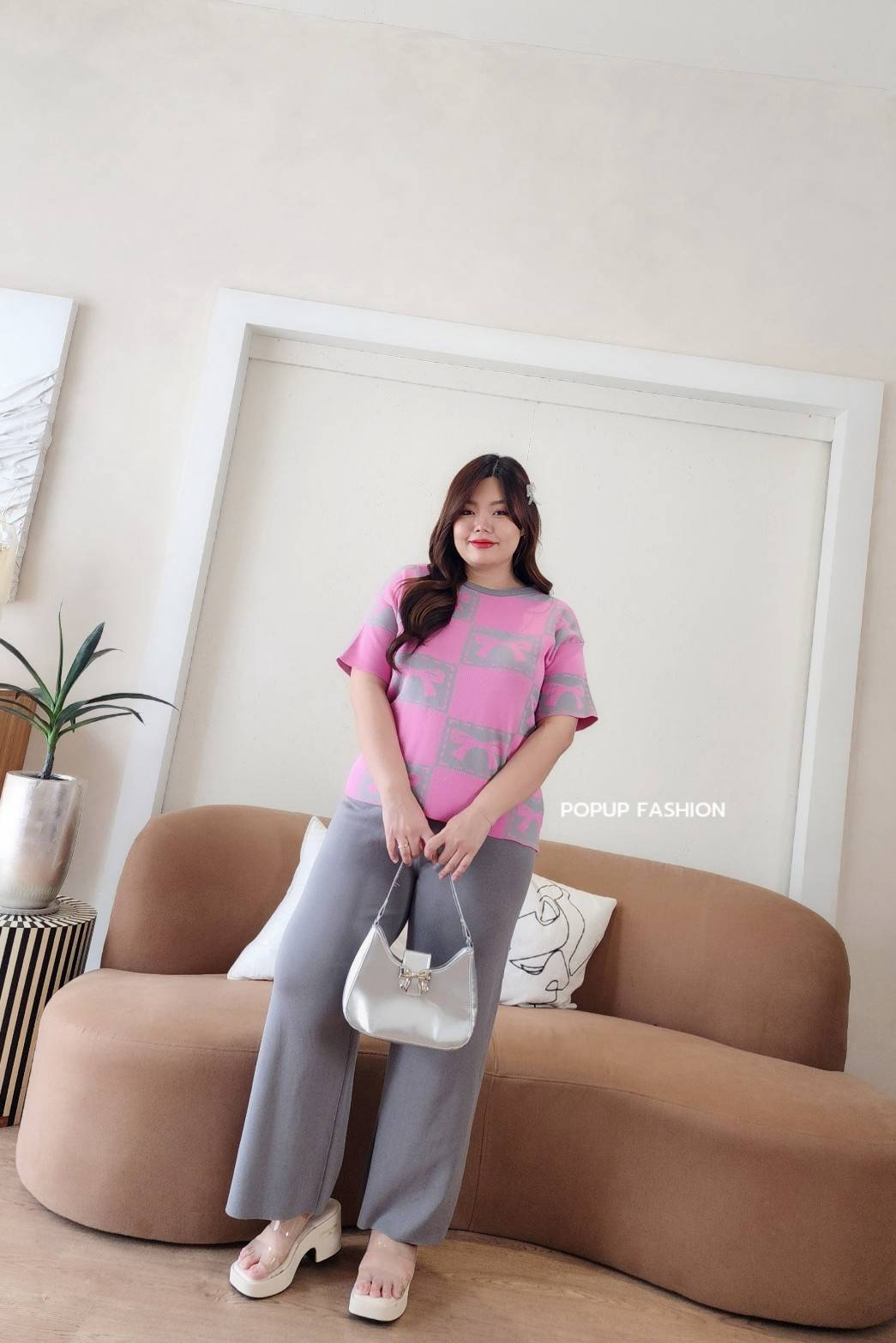 Bow Knitted Coords - Pink