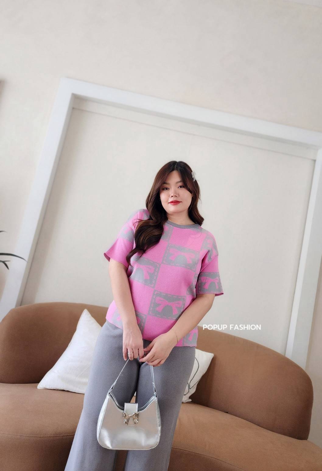 Bow Knitted Coords - Pink