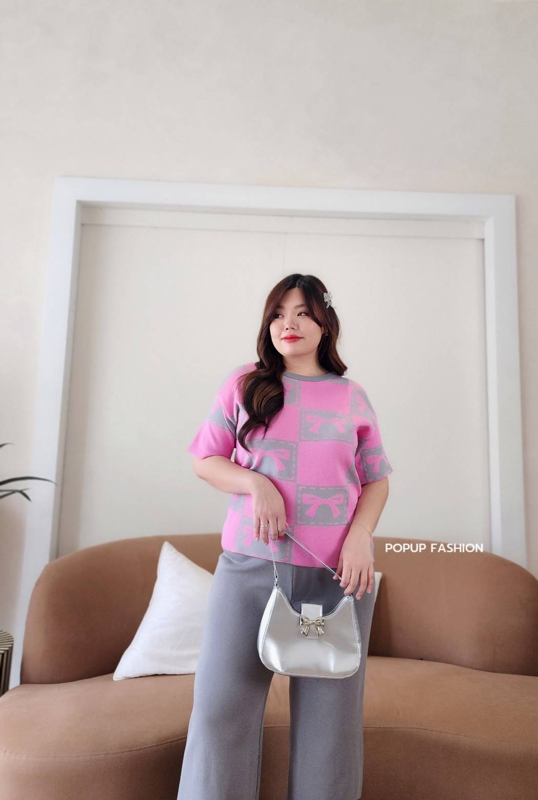 Bow Knitted Coords - Pink