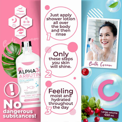 Alpha Arbutin 3 Plus Collagen Bath Cream 350ml