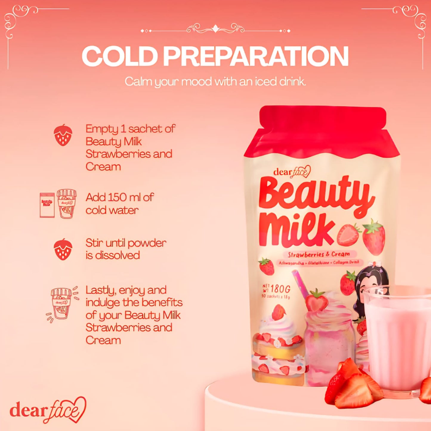Beauty Milk Ichigo (Strawberry & Cream) Night Drink