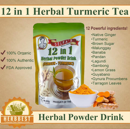 Delfa's 12 in 1 Ginger-Turmeric Herbal Powder Drink 350g