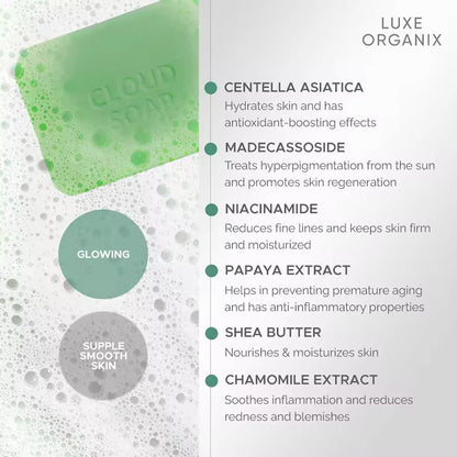 Luxe Organix Niacinamide + Centella Asiatica Cloud Soap 180g