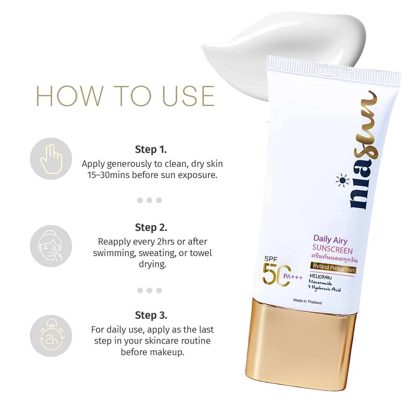 Niasun Daily Airy Sunscreen SPF50 PA+++ 50ml