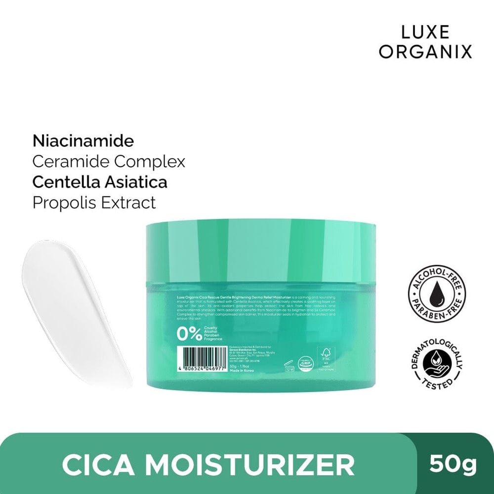 Luxe Organix Cica Rescue Gentle Brightening Derma Relief Moisturizer 50g