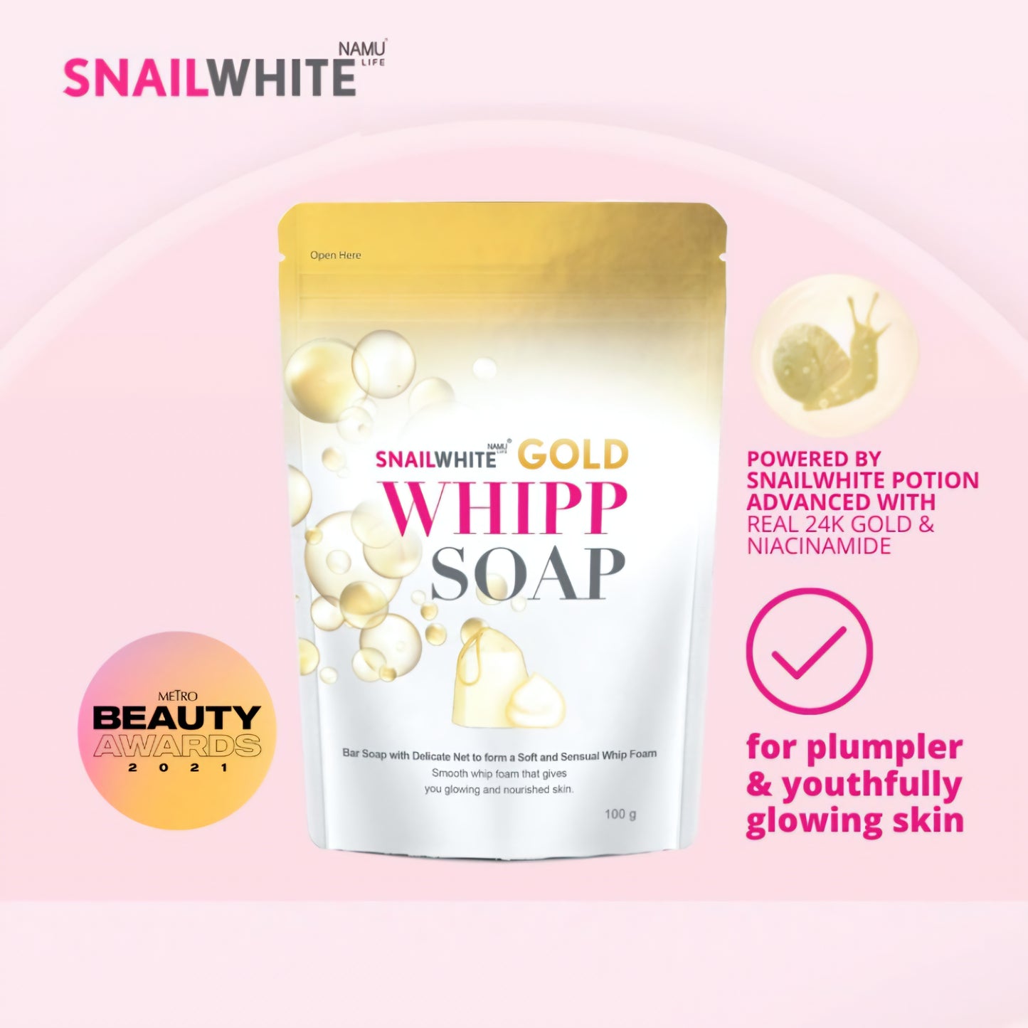 NAMU Life Snail White GOLD Whipp Soap