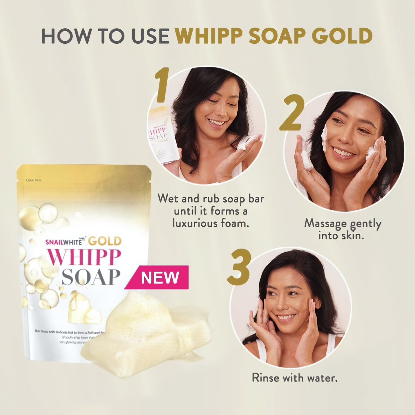 NAMU Life Snail White GOLD Whipp Soap