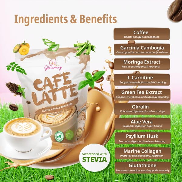 Glowming Cafe Latte Coffee Powder Drink Mix