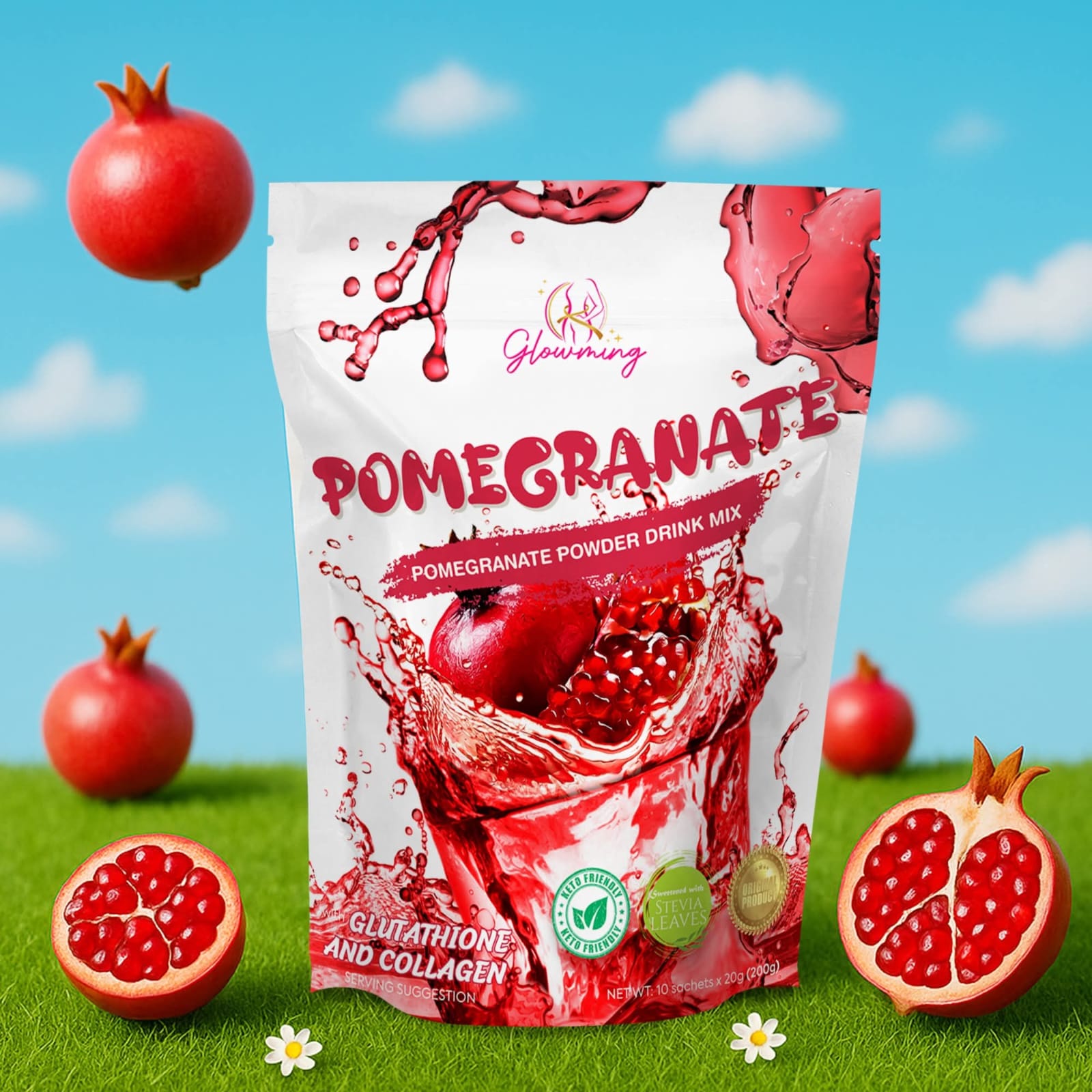 Glowming Pomegranate Powder Drink Mix