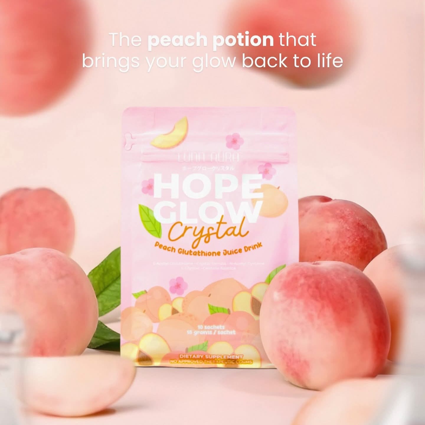 Hope Glow Crystal Peach Glutathione Drink