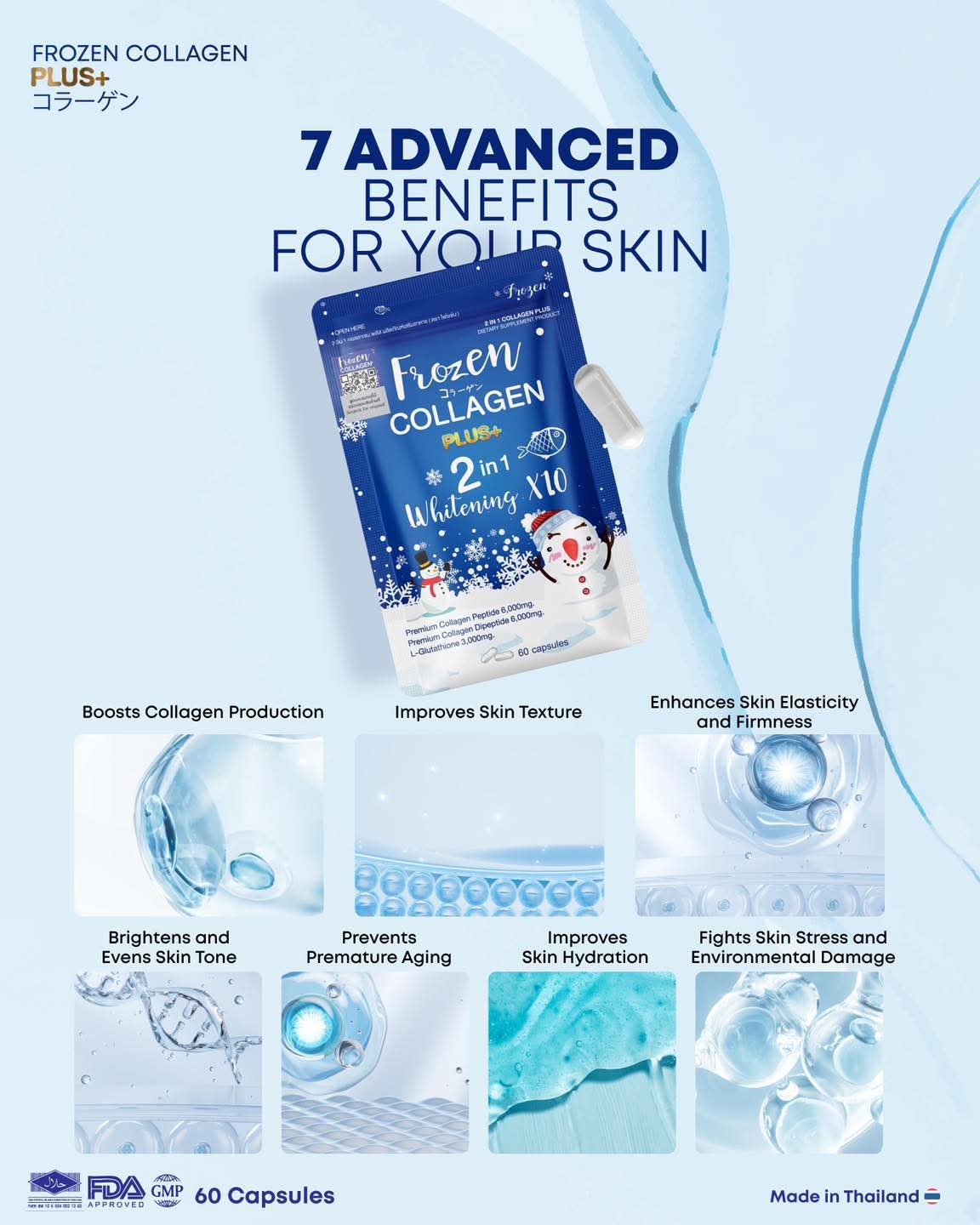 Frozen Collagen Plus+ 2in1 Whitening x10 (60 capsules)