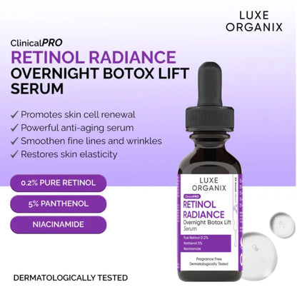 Luxe Organix Retinol Radiance Overnight Botox Lift Serum 30ml