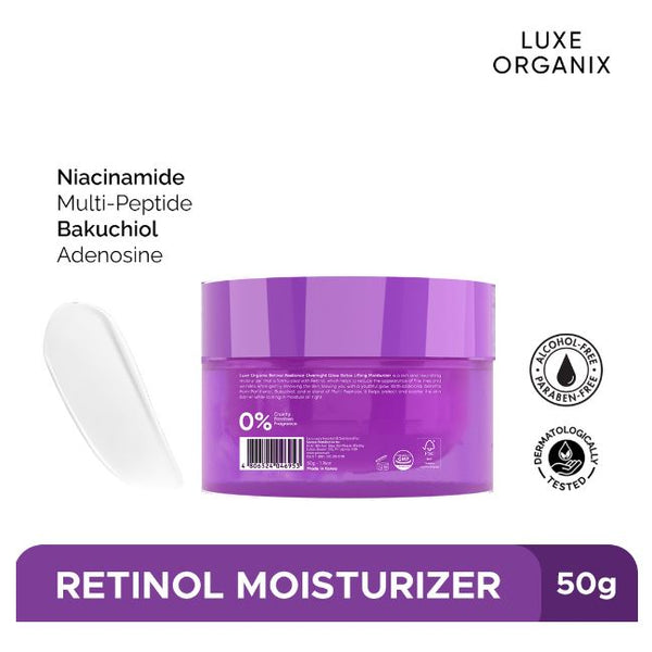 Luxe Organix Retinol + Bakuchiol Overnight Radiant Glow Botox Lifting Moisturizer 50g
