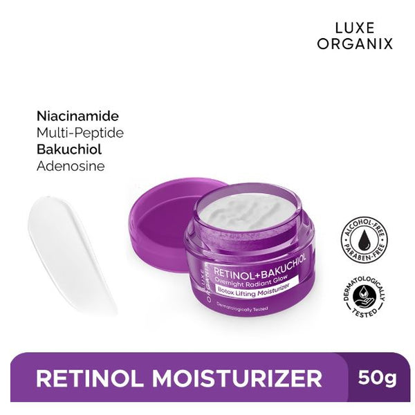 Luxe Organix Retinol + Bakuchiol Overnight Radiant Glow Botox Lifting Moisturizer 50g